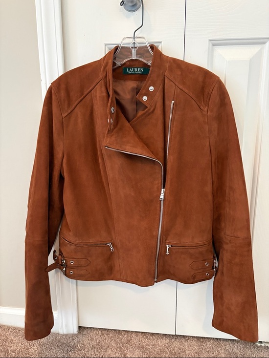 Lauren Ralph Lauren Jackets & Blazers - Lauren Ralph Lauren Brown Suede Moto Jacket